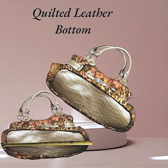 Sienna Ricchi l Double-Handle l Silky Animal Print l Leather l Purse, Satchel - Picture 4 of 15